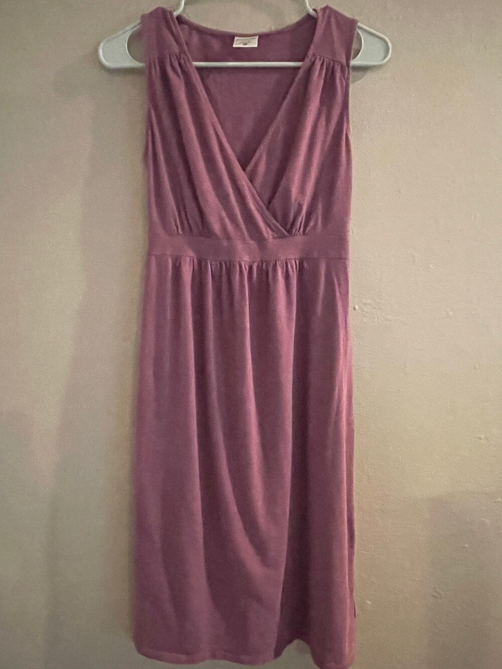 Motherhood Maternity Purple Sleeveless Cotton Wrap Midi Dress S